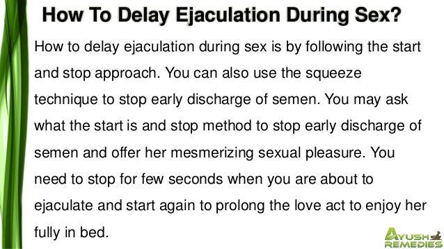 How to prolong ejaculation during sex